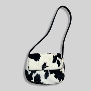Nine West Black and White Cow Print Shoulder Bag